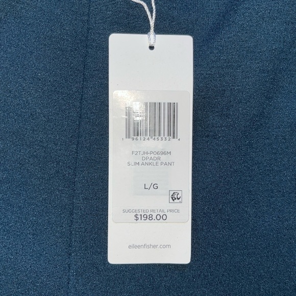 Eileen Fisher Slim Ankle Pant NWT - Picture 3 of 6